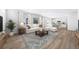 Open concept living room flows into kitchen, featuring hardwood floors and neutral decor at 3908 N Riviera Ct, Aurora, CO 80019