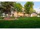 Expansive backyard with mature trees and ample space for outdoor living and entertaining at 3502 Birch Ave, Parker, CO 80134