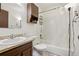 Bathroom with tub-shower, cabinet and commode offering comfort and convenience at 2900 Shadow Creek Dr # 201, Boulder, CO 80303
