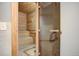 A private sauna with wooden interior, complete with glass door and seating at 2900 Shadow Creek Dr # 201, Boulder, CO 80303