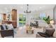 Cozy living room with hardwood floors, neutral furnishings, and seamless access to the kitchen and backyard at 3775 S Forest Way, Denver, CO 80237