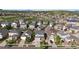 Aerial view of a residential neighborhood showcasing well-maintained homes and green spaces in a suburban setting at 1673 Morningview Ln, Castle Rock, CO 80109