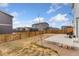 Large, fenced backyard with a concrete patio perfect for outdoor entertaining at 2405 Horse Shoe Cir, Fort Lupton, CO 80621