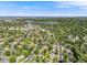 Expansive aerial view of a charming neighborhood, showcasing tree-lined streets and a serene lake in the distance at 1810 Youngfield Ct # A, Golden, CO 80401