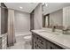 Modern bathroom featuring stylish vanity, sleek fixtures, and bathtub at 11796 Edenfeld St, Parker, CO 80134
