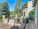 Spacious deck with seating area and mountain views at 2512 Premier Pl, Boulder, CO 80304