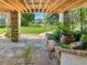 Stone patio with mountain views, lush landscaping, and a relaxing atmosphere at 2512 Premier Pl, Boulder, CO 80304