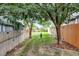 Backyard with trees and a wood fence for added privacy at 1457 S Pierce St, Lakewood, CO 80232