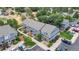 Overhead view of townhomes showing exterior details and parking at 1457 S Pierce St, Lakewood, CO 80232