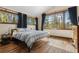Bedroom with a large window, wood flooring, and abundant natural light showcasing the outdoor view at 209 American Way, Breckenridge, CO 80424
