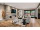Comfortable living room with a stone fireplace and hardwood floors at 424 Grape St, Denver, CO 80220