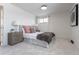 Serene main bedroom with soft lighting, plush carpet, and a comfortable bed with decorative pillows at 6526 S Cherry Way, Centennial, CO 80121