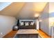 Finished attic with hardwood floors, a comfortable sofa, and ample lighting at 3935 Pierson St, Wheat Ridge, CO 80033
