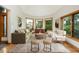 Sun-filled living room with hardwood floors and large windows with tree views at 3935 Pierson St, Wheat Ridge, CO 80033