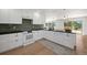 Stylish kitchen with white cabinets, dark countertops, stainless steel appliances, and hardwood floors at 2711 S Fenton St, Denver, CO 80227