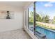 Bedroom view onto the backyard with a pool at 92 S Devinney St, Golden, CO 80401