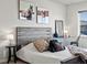 Bright primary bedroom with equestrian accents and a large window at 3453 N Gold Bug Ct, Aurora, CO 80019