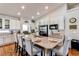 Well-lit kitchen featuring an oversized island with barstool seating and stainless steel appliances at 3375 Starry Night Loop, Castle Rock, CO 80109