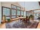 Bright dining room featuring large windows with scenic views and a classic chandelier at 1662 Gore Dr, Larkspur, CO 80118