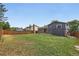 Spacious backyard with lush green grass and a wood fence at 11041 Newland St, Westminster, CO 80020