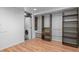 Finished basement area with laundry area and closet-style shelving and storage at 1038 E 4Th Ave, Denver, CO 80218