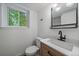 Stylish bathroom with a wood vanity and modern fixtures at 116 Monarch St, Louisville, CO 80027
