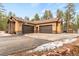 Spacious three-car garage with a basketball hoop on a large driveway, perfect for car enthusiasts and sports lovers at 731 Weston Rd, Larkspur, CO 80118