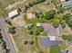 Aerial view of a large estate with lush landscaping, a playground, and outbuildings at 6895 S Norfolk St, Foxfield, CO 80016