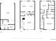 Detailed floor plans spanning three levels of the home's layout and dimensions at 1436 Turnberry Dr, Castle Rock, CO 80104