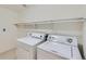 Laundry room with white washer and dryer units, complete with a shelf above at 1436 Turnberry Dr, Castle Rock, CO 80104