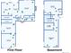 Floor plan showcasing the first floor and basement of a home, highlighting the layout of rooms and dimensions at 17035 E 102Nd Pl, Commerce City, CO 80022