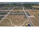 An aerial view of the community, showcasing a well-planned neighborhood with open green spaces at 7414 Blue River Ave, Frederick, CO 80530