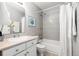 Well-lit bathroom with vanity sink, shower-tub combination, and modern finishes at 4713 Spine Rd # D, Boulder, CO 80301
