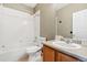 Full bathroom with a shower/tub and updated vanity at 9752 Dahlia Ln, Thornton, CO 80229