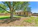 Spacious backyard with mature trees offering shade, a patio, and a storage shed at 4685 Wadsworth Blvd, Wheat Ridge, CO 80033