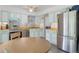 Bright kitchen with unique two-tone cabinets and stainless steel appliances at 2112 S Olathe St, Aurora, CO 80013