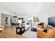 Modern living room with a view and hardwood floors at 14800 Foothill Rd, Golden, CO 80401