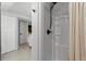 Clean, modern bathroom featuring a walk-in shower with a sleek black showerhead and fixtures at 2490 S Coors St, Lakewood, CO 80228