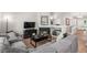 Spacious living room with a fireplace, television, and comfortable sectional sofa at 5332 S Lisbon Way, Centennial, CO 80015