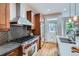 Well-appointed kitchen featuring stainless steel appliances, tile backsplash, and hardwood floors at 222 S Monroe St, Denver, CO 80209