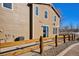 Backyard with wooden fence and small patio at 10298 Tall Oaks Cir, Parker, CO 80134