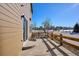 Small backyard with wooden fence and concrete patio at 10298 Tall Oaks Cir, Parker, CO 80134