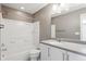 Clean bathroom with tub, toilet and vanity at 10298 Tall Oaks Cir, Parker, CO 80134