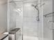 Large walk-in shower with built-in seat at 10298 Tall Oaks Cir, Parker, CO 80134