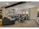 Finished basement featuring large comfortable seating and a view of the sunset at 10826 Evergold Way, Highlands Ranch, CO 80126