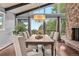 Dining room with ample natural light, wood floors, and views of surrounding nature at 21859 Grandview Ave, Golden, CO 80401
