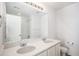 Clean bathroom with double sinks and a shower/tub combo at 24281 E 40Th Ave, Aurora, CO 80019