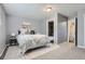 Serene main bedroom with a king bed, soft rug, and easy access to the en-suite bathroom at 1388 Kenton, Aurora, CO 80010