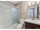 Bathroom featuring a bathtub, shower, vanity with sink, and neutral color scheme at 42926 Vista Rdg, Parker, CO 80138