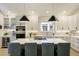 Stylish kitchen boasts a large island, white cabinetry, stainless steel appliances, and patterned backsplash at 74 Blue Heron Dr, Greenwood Village, CO 80121